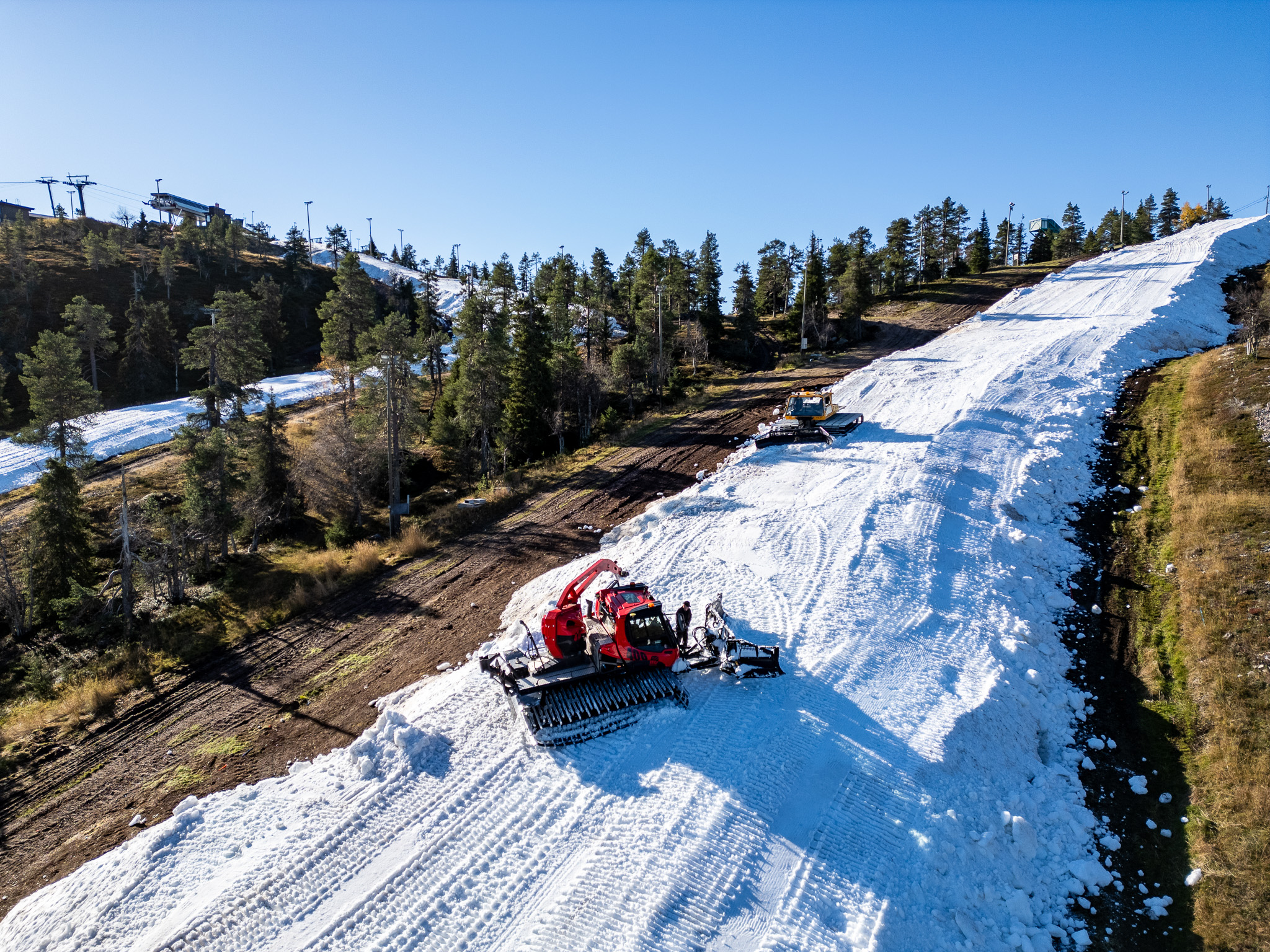 Stored snow in Ruka Ski Resort