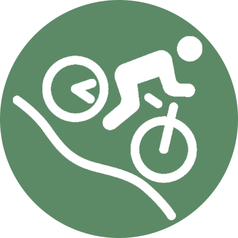 Ruka-Kuusamo pyöreä vihreä ikoni alamäkipyöräily Bike Park