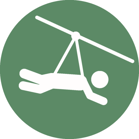 Ruka-Kuusamo pyöreä vihreä ikoni Zipline vaijeriliuku