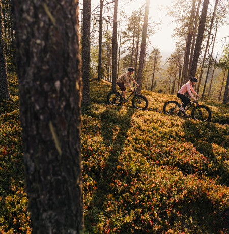 Mtb at Ruka during sunset