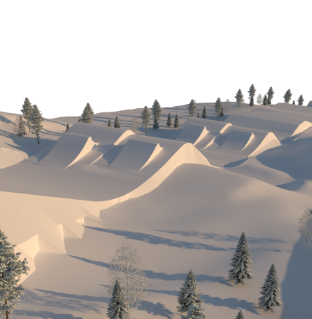 3D image of renewed slope style course in Ruka