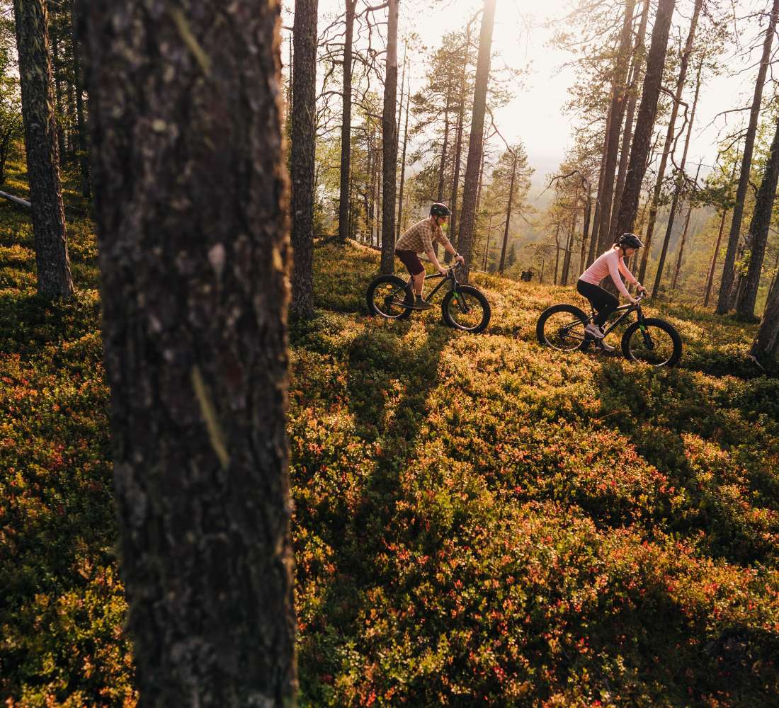 Mtb at Ruka during sunset