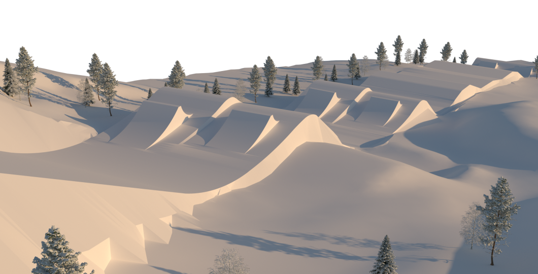 3D image of renewed slope style course in Ruka